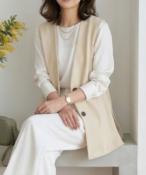 Belta attrice（ベルタアトリーチェ） ベスト ジレ 夏 ノーカラー