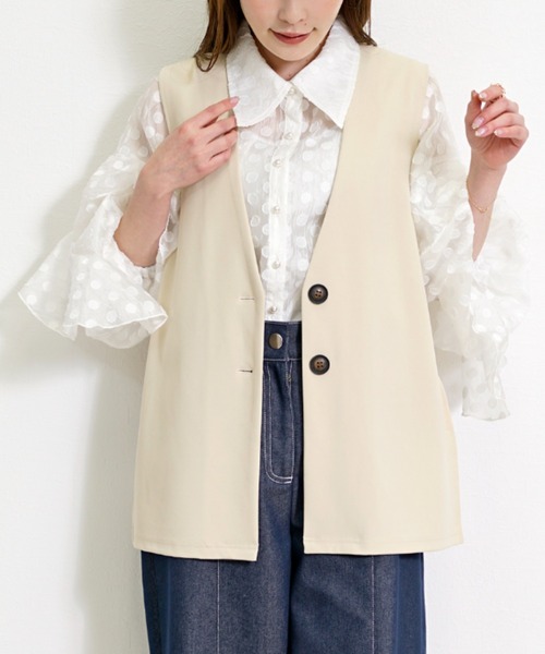 Belta attrice（ベルタアトリーチェ） ベスト ジレ 夏 ノーカラー