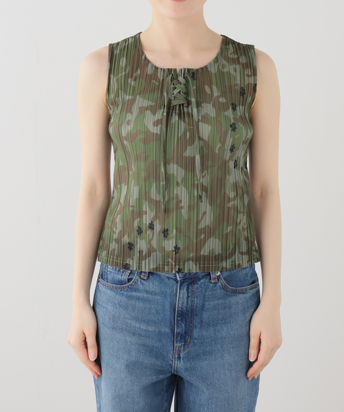 タンクトップ ノースリーブ P.A.M. / パークスアンドミニ KALLIMA PLEATED TANK TOP レディースの画像