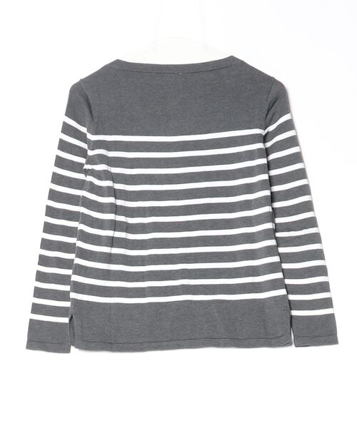 「Letroyes」 ボーダー柄長袖ニット X-SMALL グレー レディース_画像2