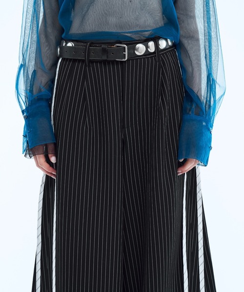 スラックス Stripe line wide straight pants / ストライプサイド