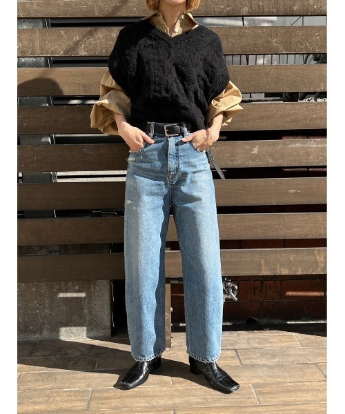 「BLACK BY MOUSSY」 「blkbyjeans」デニムパンツ 26inch ブルー レディースの画像