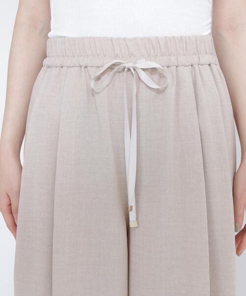 ワイドパンツ パンツ 麻調ワイドパンツ レディースの画像