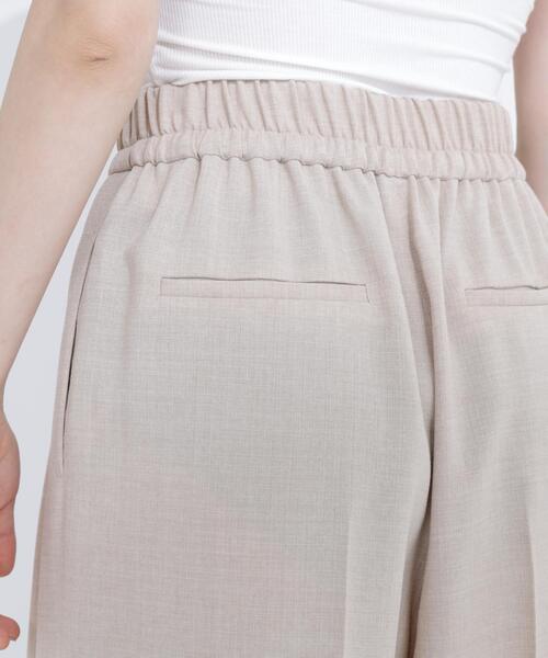 ワイドパンツ パンツ 麻調ワイドパンツ レディースの画像