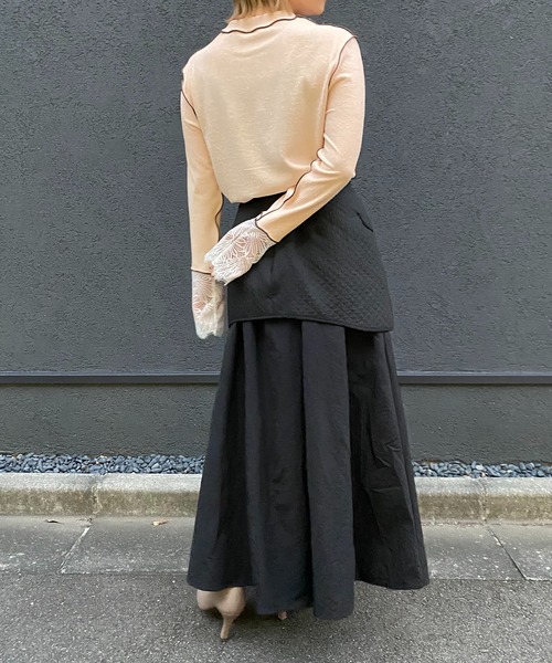 「LHELBIE」 長袖カットソー M アイボリー レディース_画像3