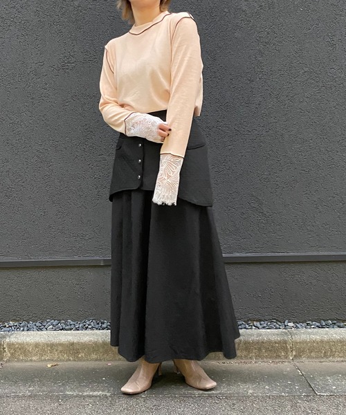 「LHELBIE」 長袖カットソー M アイボリー レディース_画像4