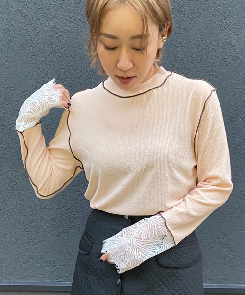「LHELBIE」 長袖カットソー M アイボリー レディース_画像7