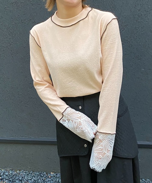 「LHELBIE」 長袖カットソー M アイボリー レディース_画像9
