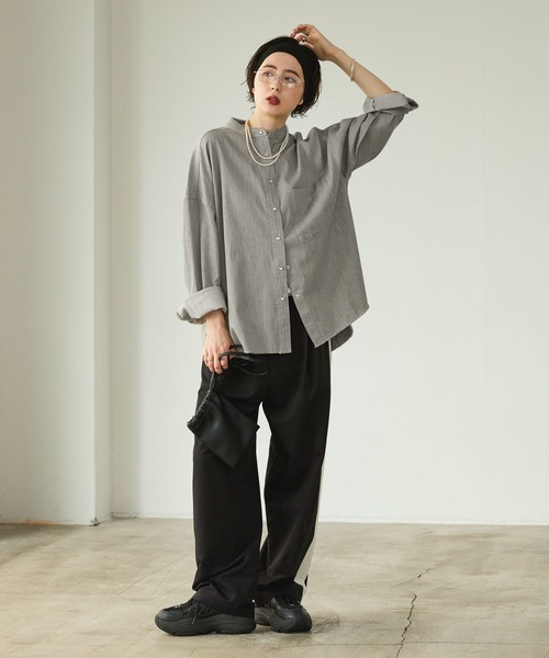 「GEORGE'S」 長袖ブラウス SMALL グレー レディース_画像4