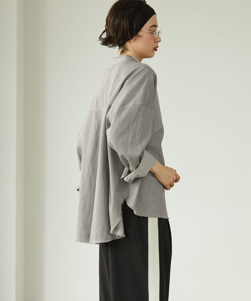 「GEORGE'S」 長袖ブラウス SMALL グレー レディース_画像5
