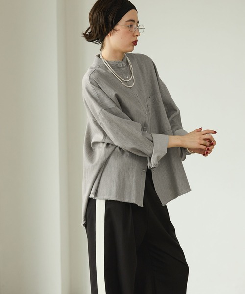 「GEORGE'S」 長袖ブラウス SMALL グレー レディース_画像6