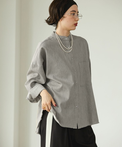 「GEORGE'S」 長袖ブラウス SMALL グレー レディース_画像7