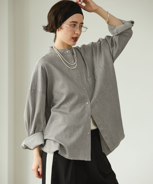 「GEORGE'S」 長袖ブラウス SMALL グレー レディース_画像8