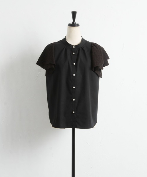 「tocco closet」 半袖ブラウス M ブラック レディース_画像2