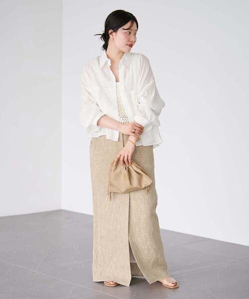 「Plage」 長袖シャツ - グレー レディース_画像5