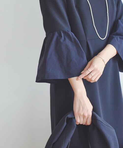 「URBAN RESEARCH」 長袖ワンピース 38 ネイビー レディース_画像2