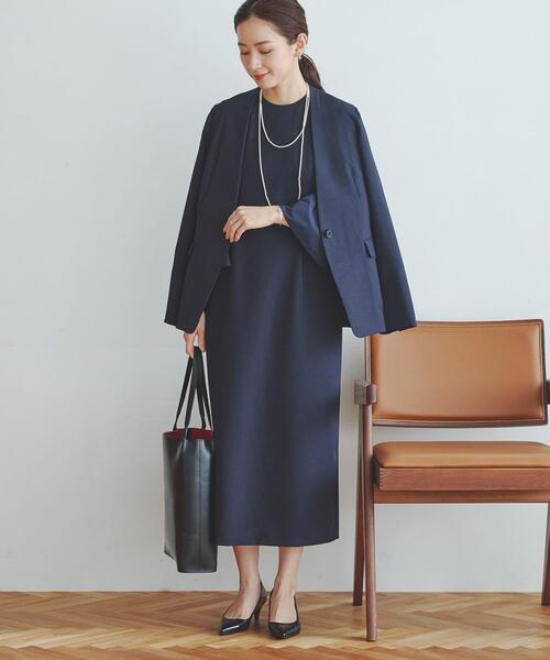 「URBAN RESEARCH」 長袖ワンピース 38 ネイビー レディース_画像5