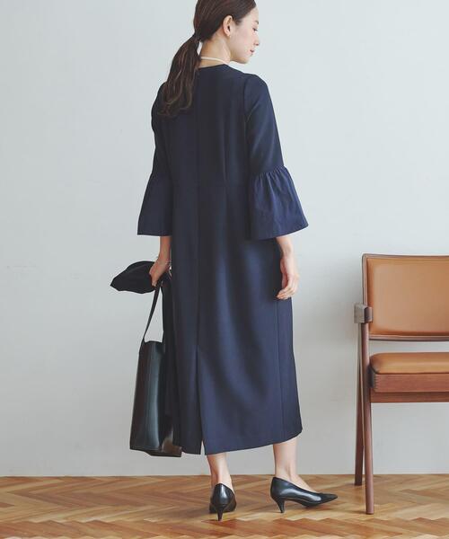 「URBAN RESEARCH」 長袖ワンピース 38 ネイビー レディース_画像6