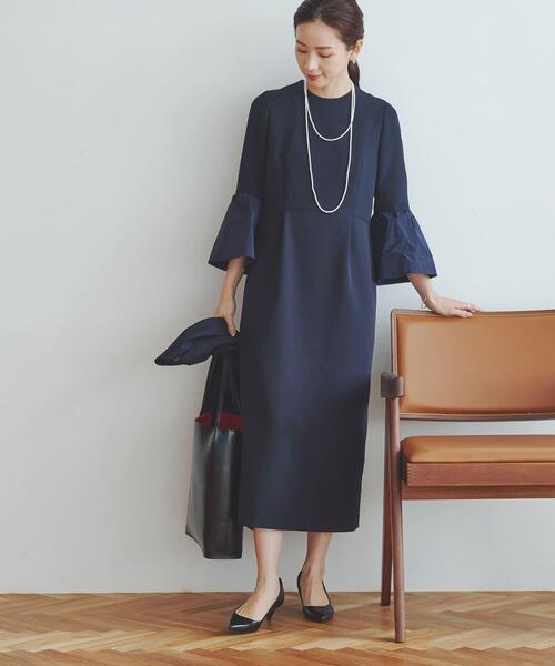 「URBAN RESEARCH」 長袖ワンピース 38 ネイビー レディース_画像7
