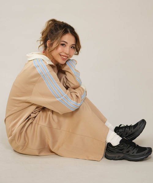 ！latte！ アディダスオリジナルスワンピース　M　廃盤品 adidas（アディダス） ワンピース ワンピース ハーフジップ W STADIUM