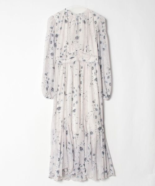 Her lip to 花柄 パフスリーブ ワンピース M Her lip to 花柄長袖ワンピース M ベージュ レディース : ZOZOTOWN