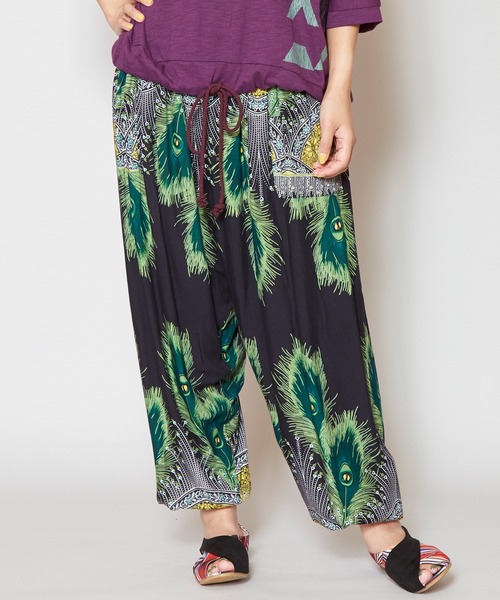 パンツ チャイハネ Yul 孔雀柄プリントサルエルパンツ Zozotown 通販 Paypayモール