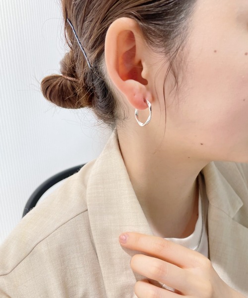 SoireeO シンプルリングピアス iso ピアス シンプルニュアンスフープピアス レディース メンズ