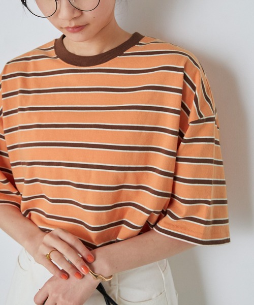 forksy.（フォルクシー） tシャツ 「forksy.」半袖配色リブオーバー