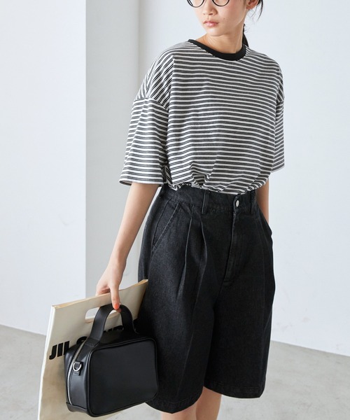 美品 ソフネット 23ss ボーダー 切替 バギー フィット 長袖 Tシャツ M miniministore ボーダーtシャツ レディース 長袖ロンT