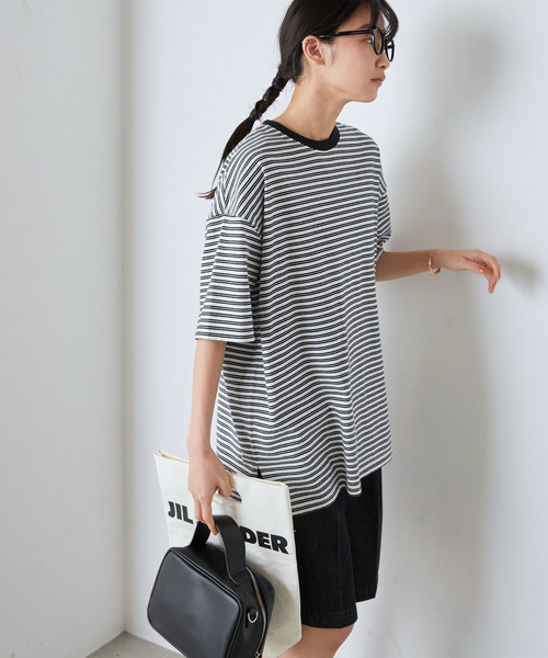 tシャツ ちょい出しボーダーカットソー レディース sail tシャツ 「sail」ボーダーカットソー 小さいサイズ「低身長