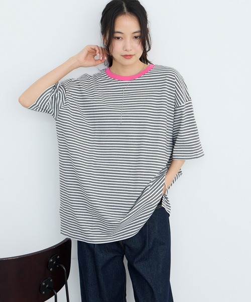 forksy.（フォルクシー） tシャツ 半袖 「forksy.」半袖配色リブ