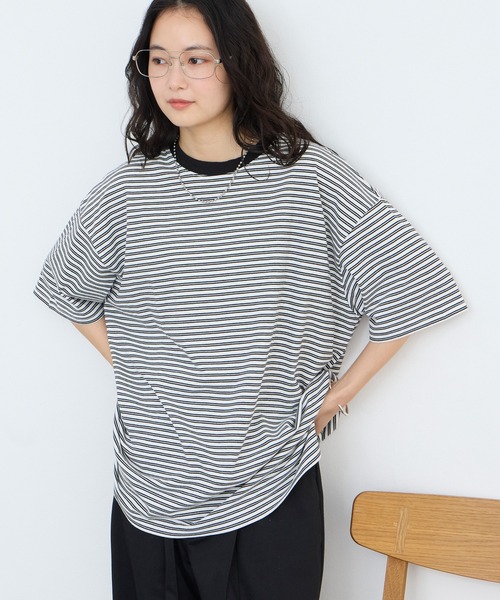forksy.（フォルクシー） tシャツ 「forksy.」半袖配色リブオーバー