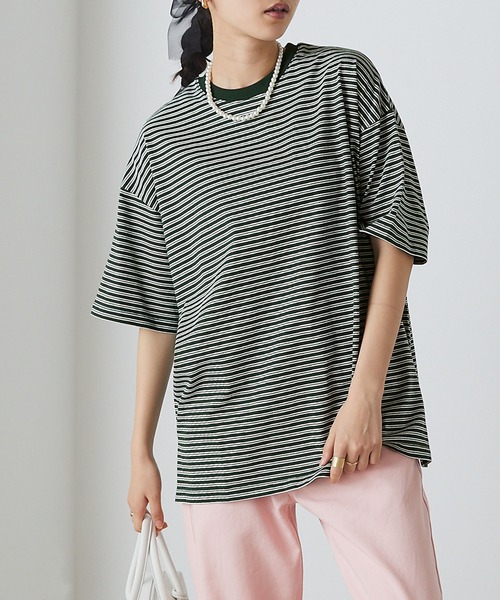 forksy. tシャツ 「forksy.」半袖配色リブオーバーサイズ forksy. tシャツ 「forksy.」半袖配色リブオーバーサイズ