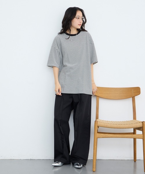 forksy.（フォルクシー） tシャツ 半袖 「forksy.」半袖配色リブ