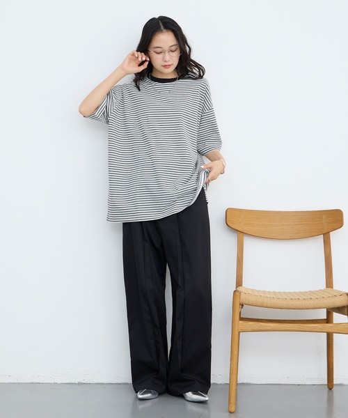 forksy.（フォルクシー） tシャツ 「forksy.」半袖配色リブオーバー
