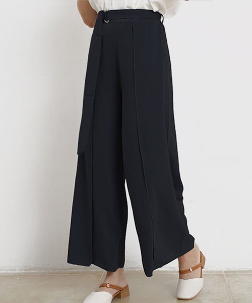 パンツ スリット入り洒落感ワイドパンツ レディース : ZOZOTOWN