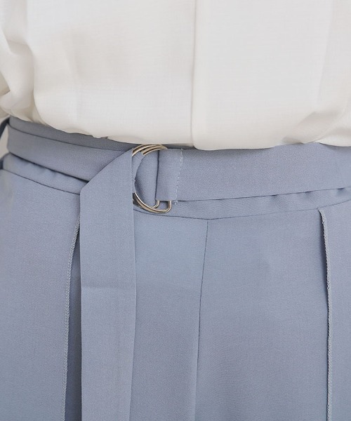 ベージュ ワイドパンツ スリット入り パンツ スリット入り洒落感ワイドパンツ レディース : ZOZOTOWN
