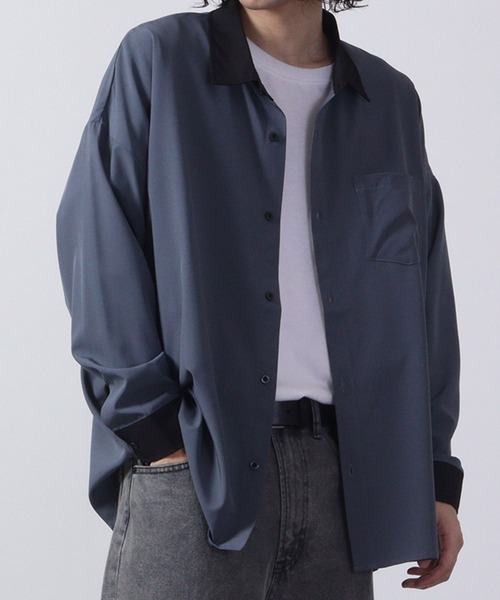 FUNALIVE シャツ とろみ ビッグシルエットクレリックシャツ メンズ