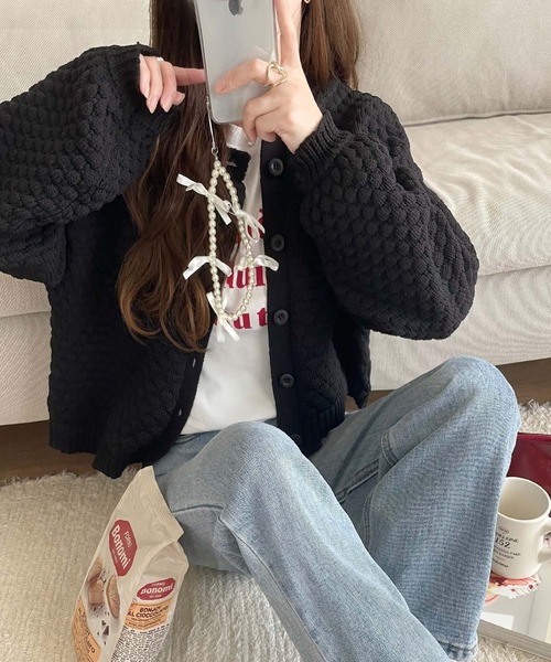 mily bilet カーディガン 「mily bilet」2wayぽこぽこ軽量