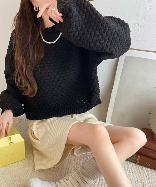mily bilet カーディガン 「mily bilet」2wayぽこぽこ軽量