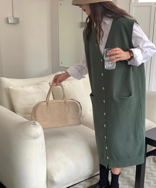 VitaFelice（ヴィータフェリーチェ） tシャツ フロントボタンVネック