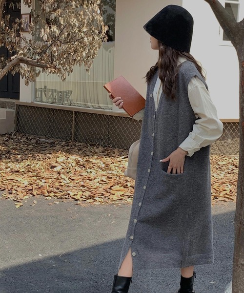 VitaFelice（ヴィータフェリーチェ） tシャツ フロントボタンVネック