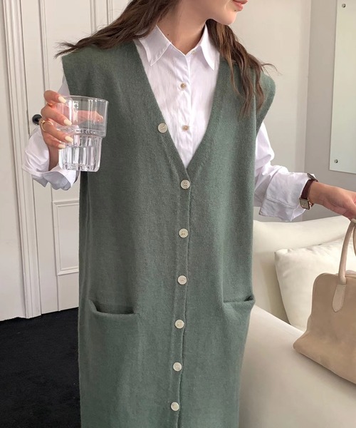 BACCA ボタン付きロングベスト BACCA ボタン付きロングベスト - メルカリ