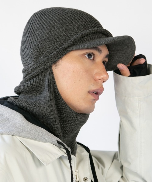 14+（イチヨンプラス） 帽子 キャップ ツバ付きニットバラクラバ