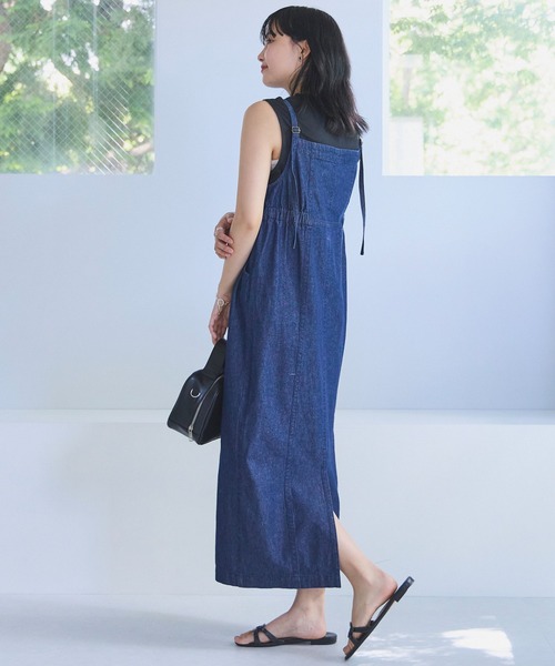 LAVEANGE ワンピース フロントファスナーデニムワンピース