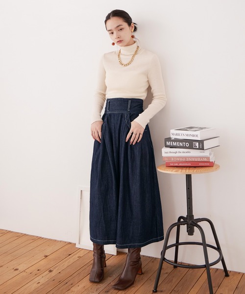 Fashion Letter（ファッションレター） デニムスカート 「M-4L」フレア