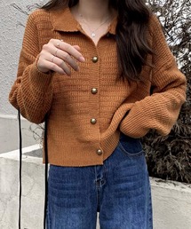 ゆり様 カーディガン 茶 パイピングオーバーニットカーディガン – Darich (ダーリッチ)