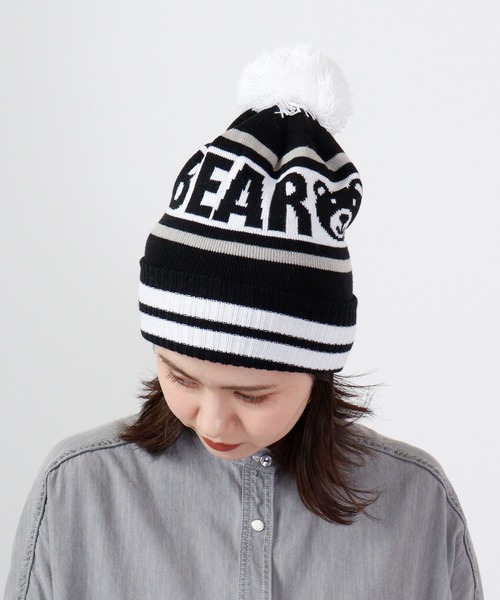 GFORE ジーフォア ボンボン付きニットキャップ ニットCAP ニットキャップ フェイクファー付き暖かニット♪ ROCK（ロック）ぼんぼんニット帽