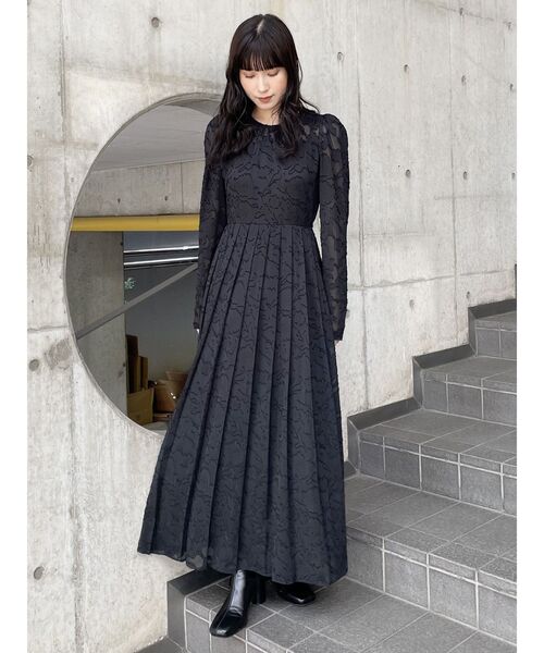 MURUA（ムルーア） ワンピース ギャザースリーブシアーワンピース