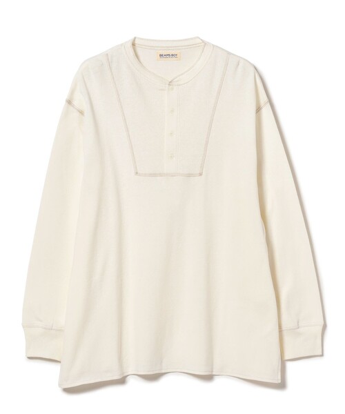 tシャツ Tシャツ BEAMS BOY / リブ スウィッチ ヘンリーネック ロング 